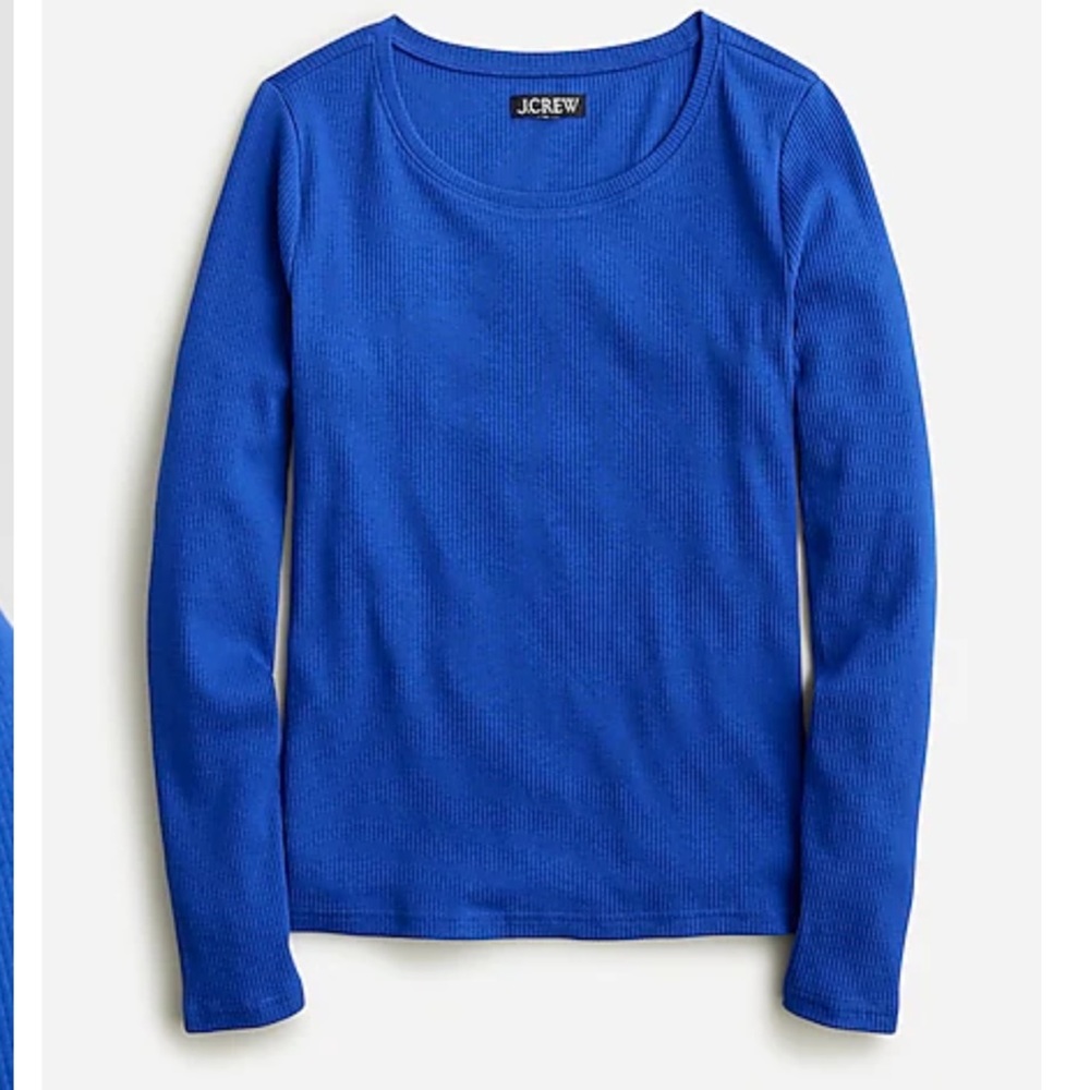 Long-sleeve crewneck T-shirt in vintage rib